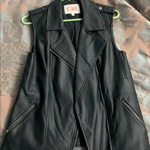 Gianni Bini Black faux leather vest